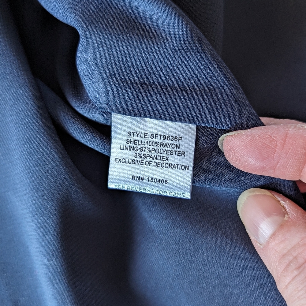 SOLD Market  Spruce Womens 2X Navy Blue Paisley Embroidered 3/4 Sleeve Tunic - Picture 9 of 10